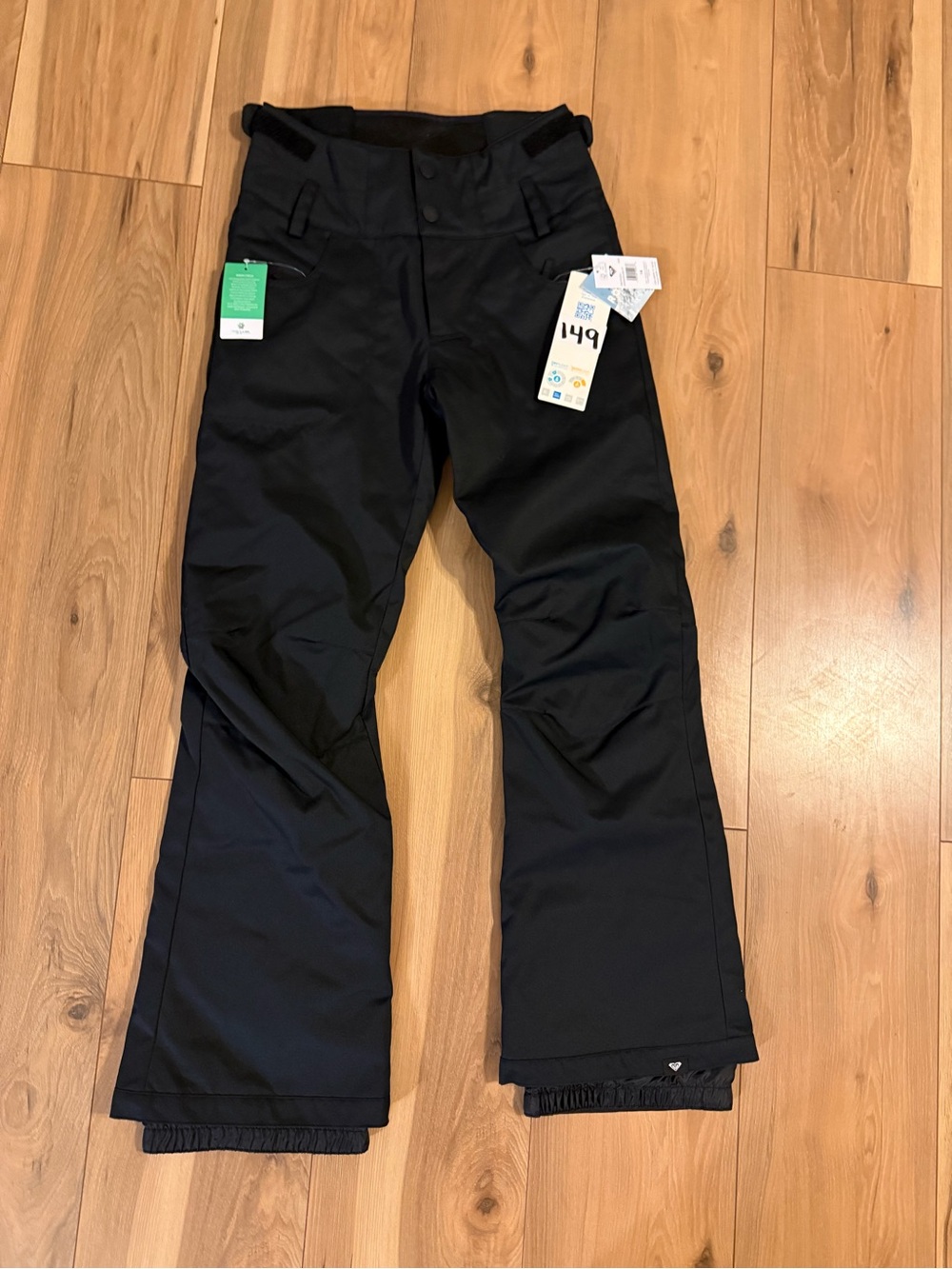 NWT ROXY DIVERSION INSULATED SNOW PANTS Black Girls size 14 MSRP $140